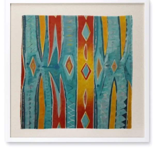 Tuamotu- Framed Silk Scarf