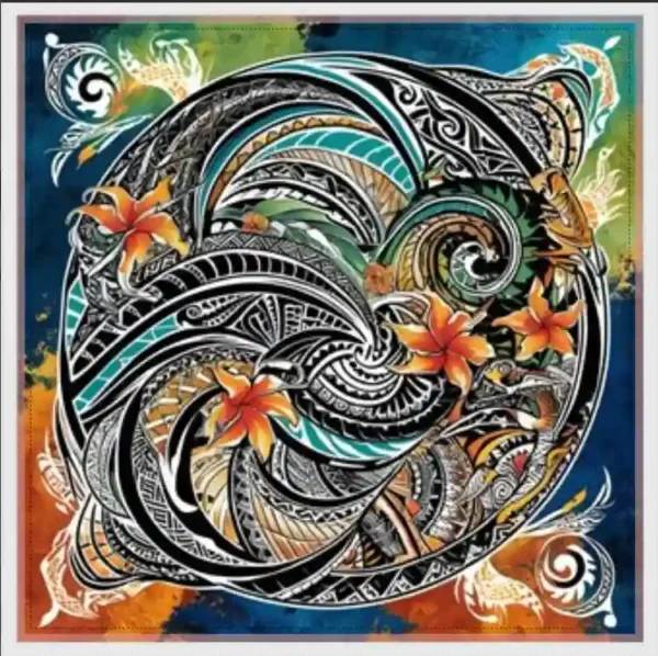 Bora Bora - Framed Silk Scarf