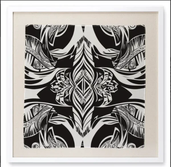 Polynesian Tattoo 4 - Framed Silk Scarf